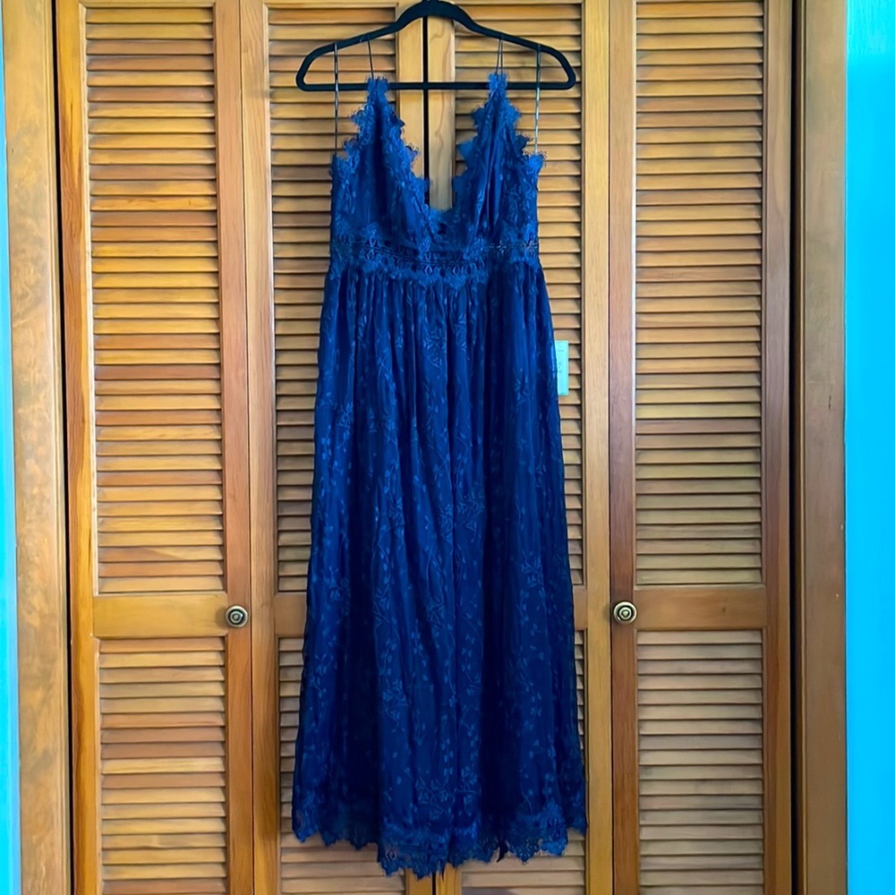 Navy Blue Zimmermann Resort Wear Jumpsuit
